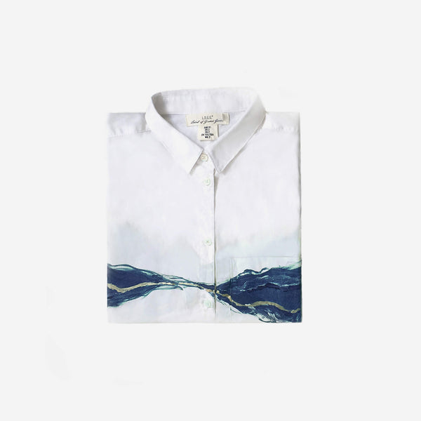 513 Artizen Range | Abstract Art Shirt - Blue Silver