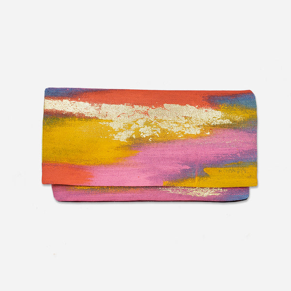 513 Artizen Range | Abstract Art Clutch - Denim Sunset Gold