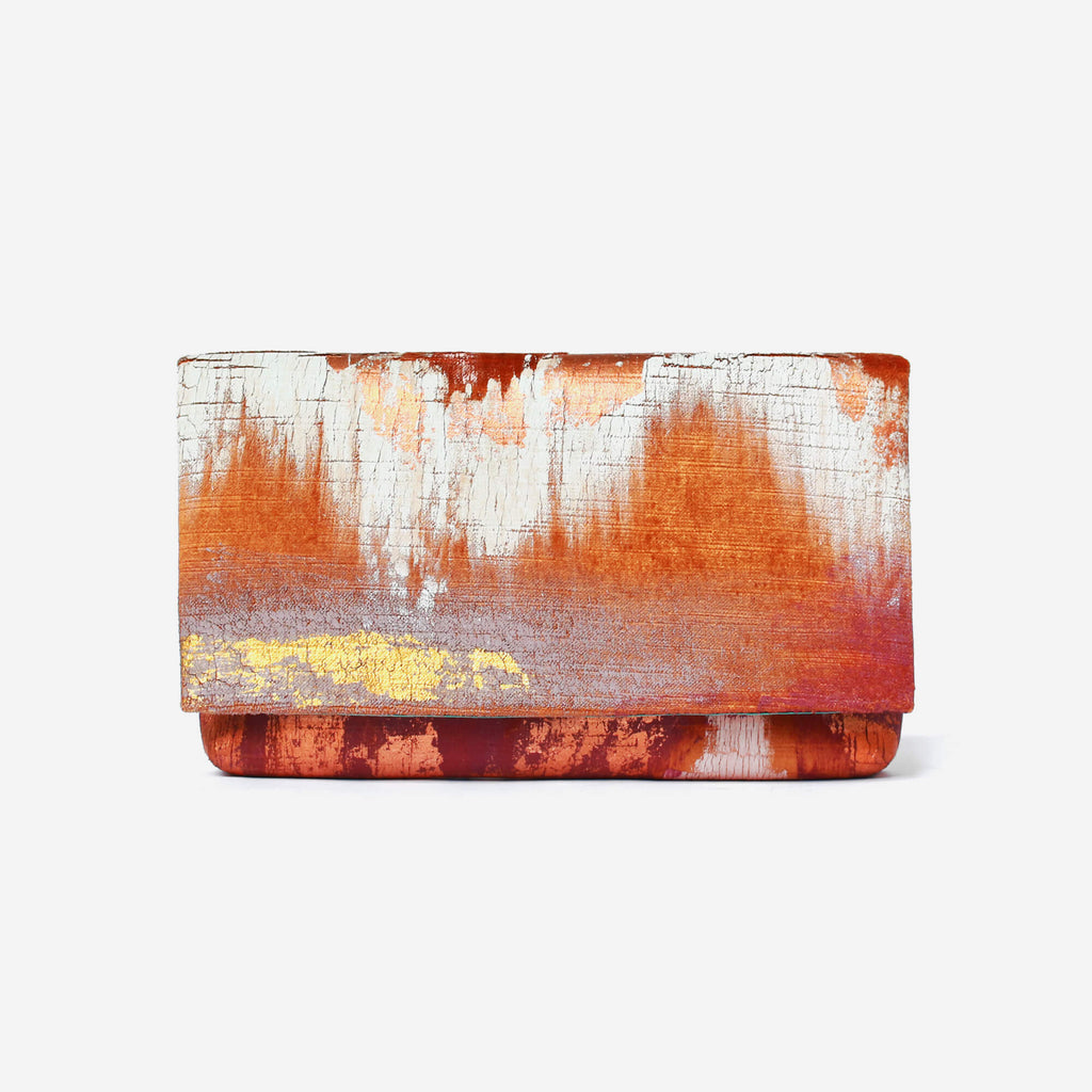 513 Paint Shop x Heritage Refashioned | Abstract Art Clutch - Ochre Copper