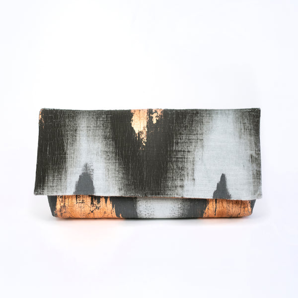 513 Paint Shop x Heritage Refashioned | Abstract Art Clutch - Charcoal Copper