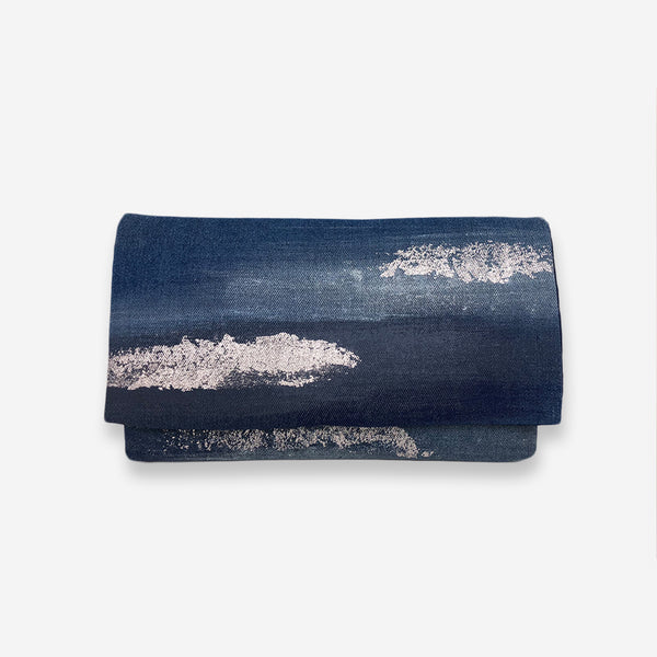 513 Artizen Range | Abstract Art Clutch - Denim Blue Silver