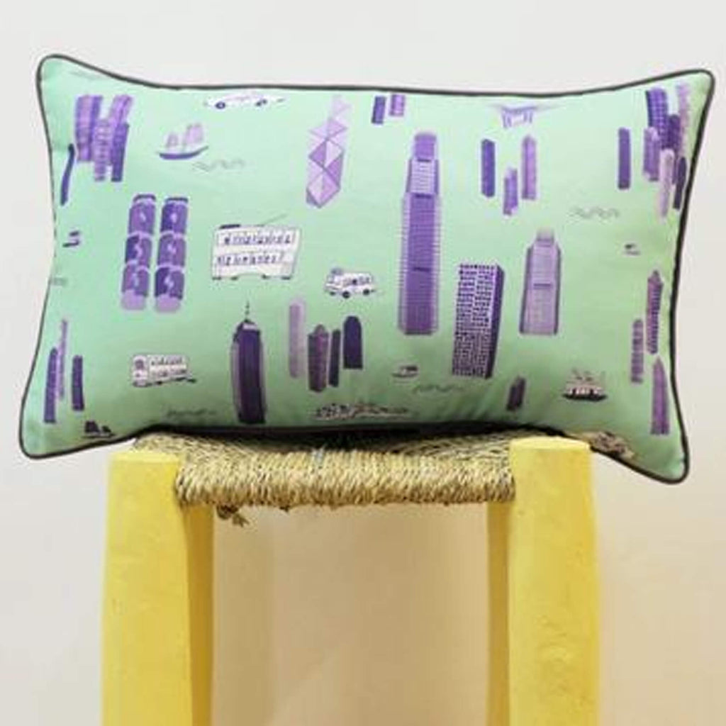 Works of Wonder | Cushion - Mint Green & Purple